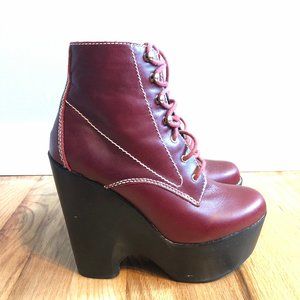 Jeffrey Campbell Red Tardy Boots size 8